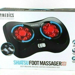 HoMedics Shiatsu Elite Foot Massager With Heat Deep Kneading Massage NEW